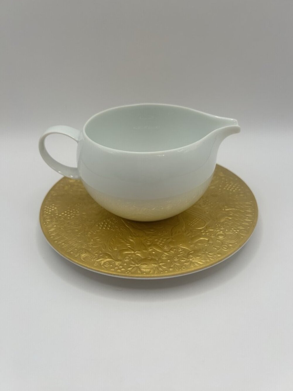 Rosenthal Magic Flute 24k Gold Demitasse Cream W/ Under Plate Bjorn Wiinblad